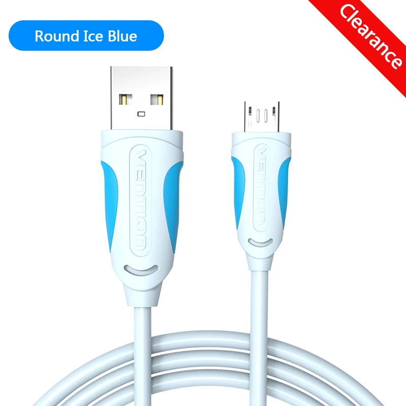 Vention Micro USB кабель провод для быстрого заряда для Android мобильного телефона синхронизации данных Кабель зарядного устройства 3 м 2 м 1 м для samsung htc Xiaomi sony - Цвет: Ice Blue