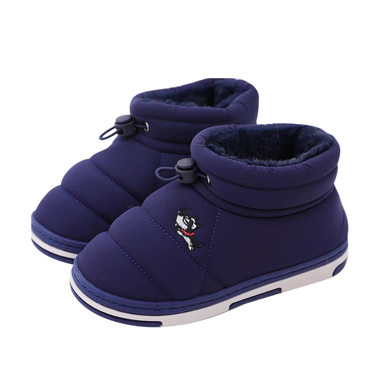 Детские хлопковые ботинки плюшевые ботильоны детские зимние Водонепроницаемая