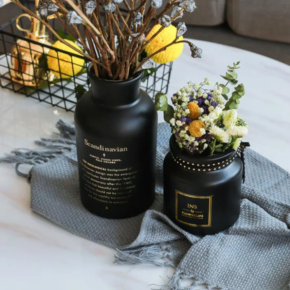 Минималистичный черный и белый контейнер стеклянная банка для хранения бутылка