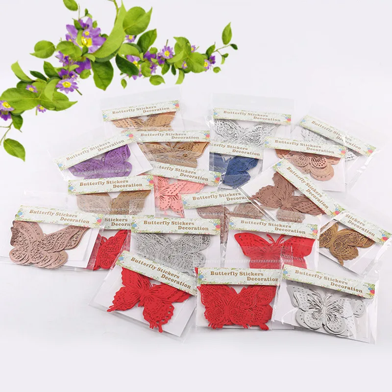 3D наклейки на стену в виде бабочек украшение для дома имитация наклейка спальни