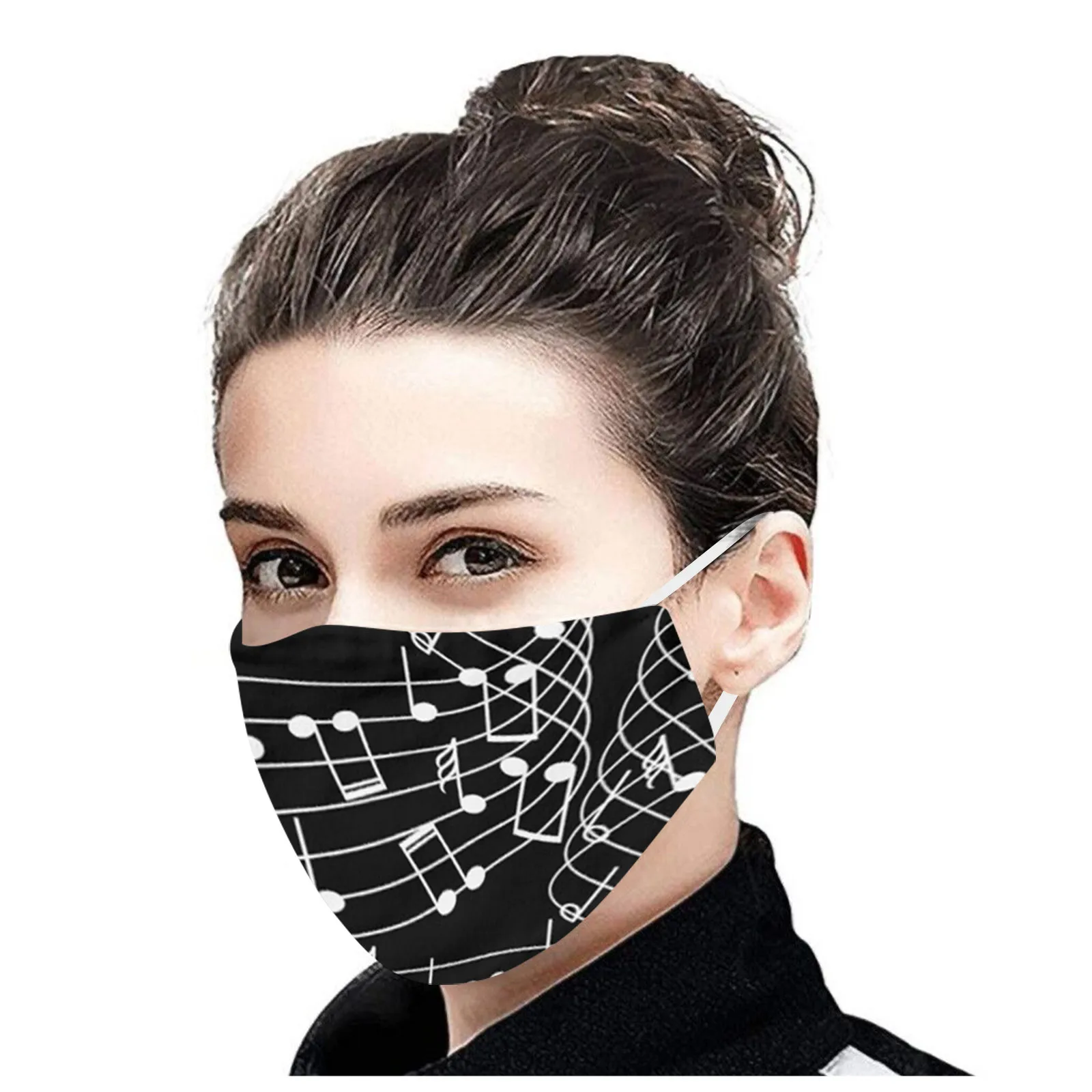 1 шт. взрослая Мода музыкальная нота печатных маска для защиты лица моющийся