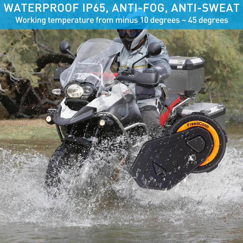 

6 Riders Motorcycle Helmets Intercom Bluetooth Headsets Group Talking 2000M FM Radio Bluetooth 4.1 120KM/H upgrade T-MAX E