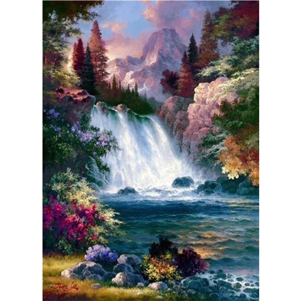 

Алмазная 5D картина «Водопад» JIEME, пейзаж, полная Алмазная вышивка, мозаика, подарок, домашний декор для стен
