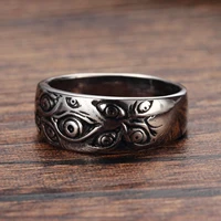 new fashion retro high quality mens and womens rings anti allergy stainless steel rings punk gothic rock jewelry wholesale