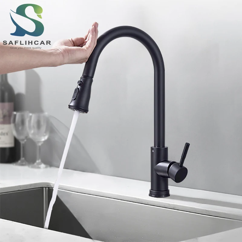 Выдвижной кухонный смеситель с сенсорным управлением, кран для раковины ...