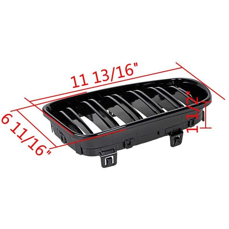 Новая глянцевая черная передняя решетка радиатора с двумя планками сменный