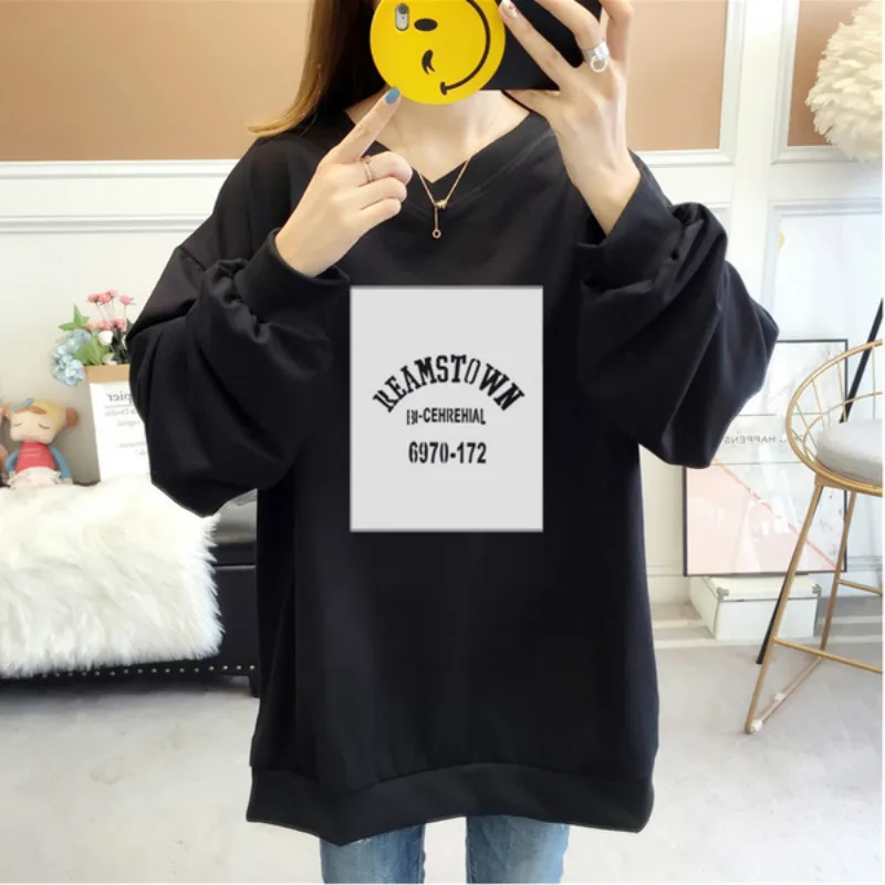 Женские толстовки с капюшоном осенняя новинка корейский стиль большие размеры