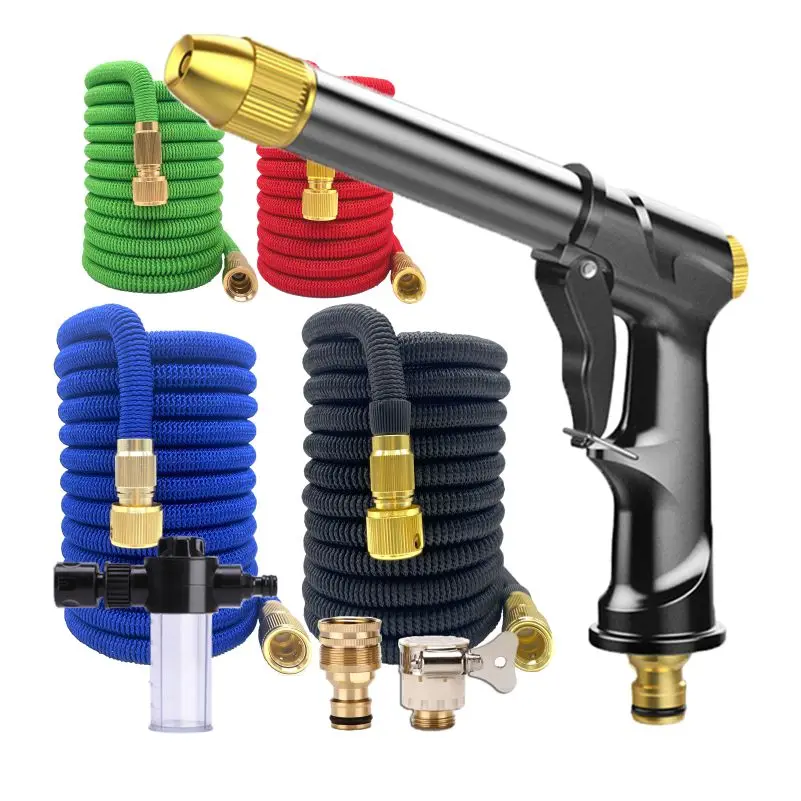 Расширяемый садовый шланг портативный водяной пистолет высокого давления труба