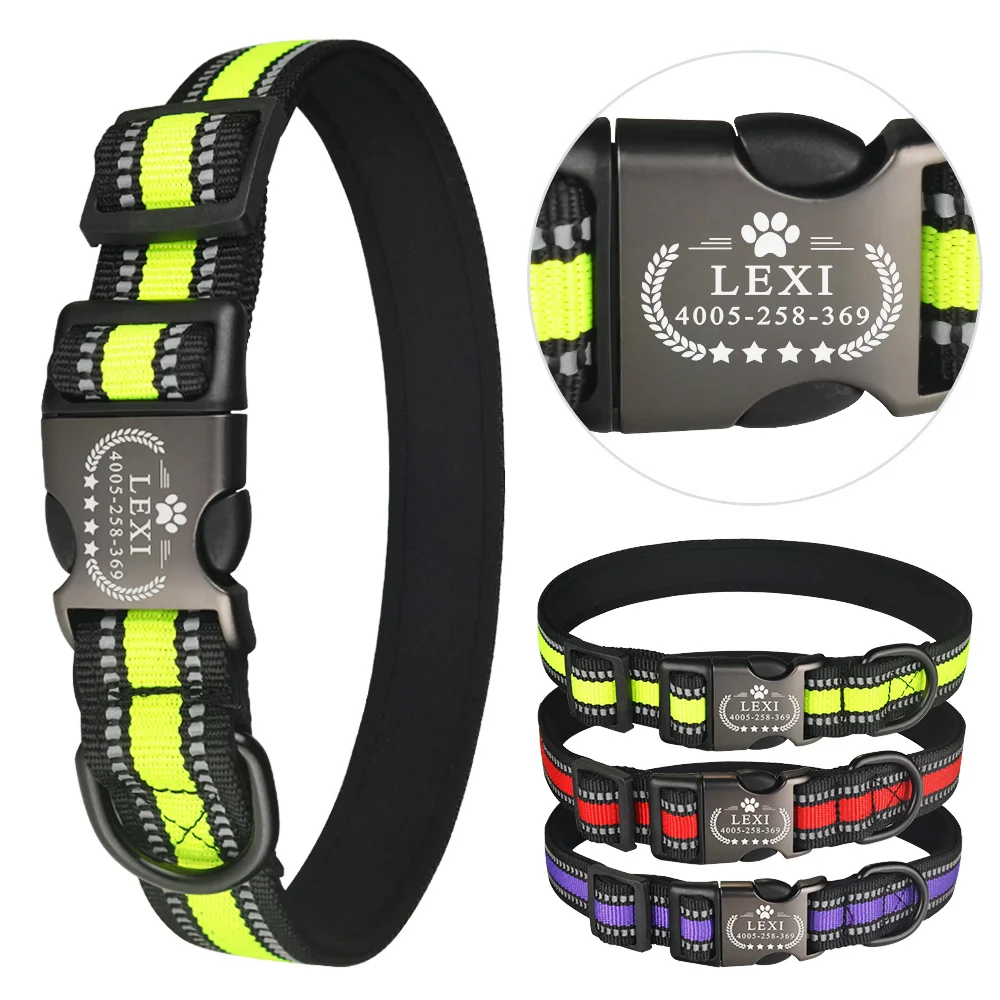 Прочный ошейник для собак с бесплатной гравировкой персонализированный