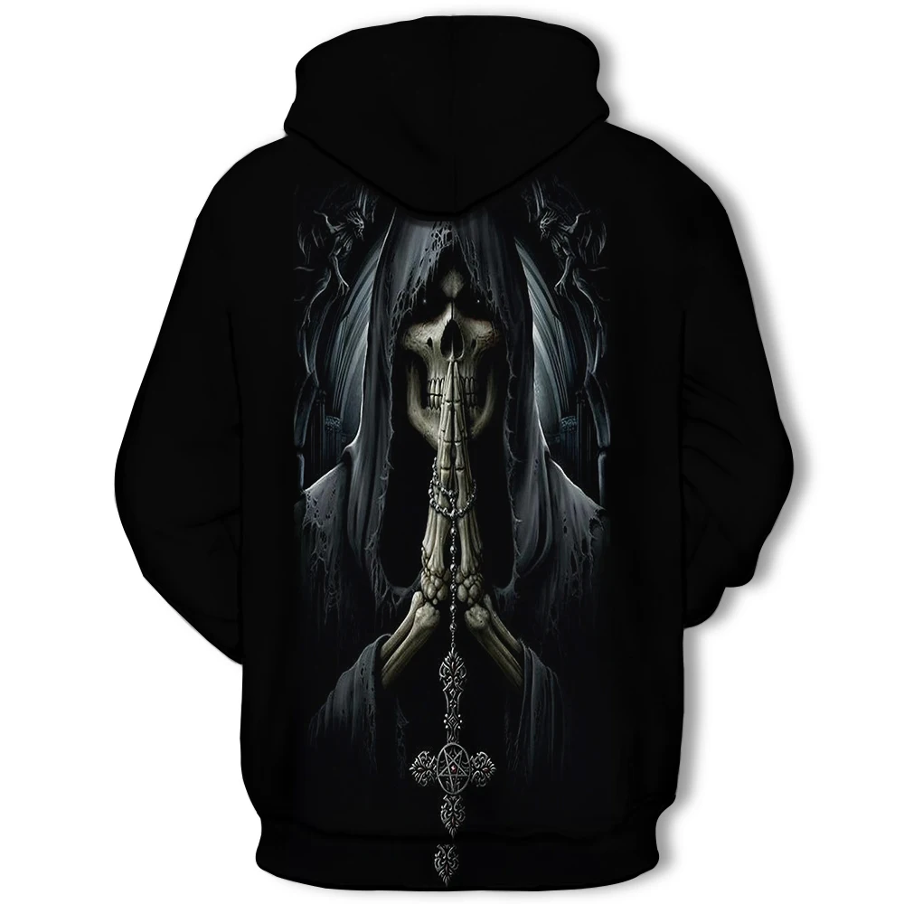 

3D horror skeleton Joker hoodie men and women casual O collar spring and autumn sportswear code is complete