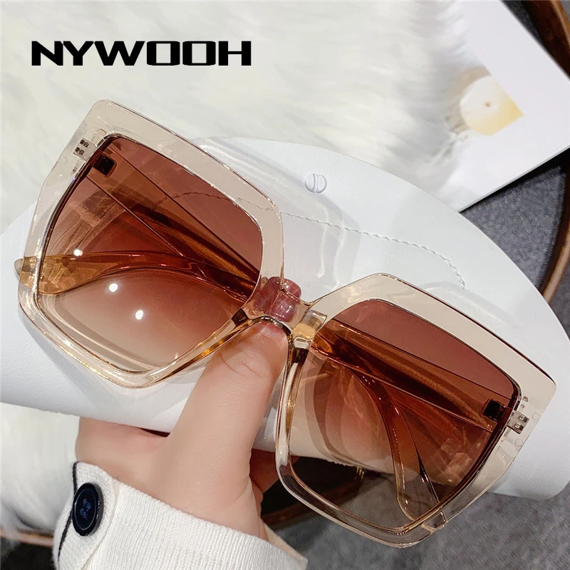 NYWOOH солнцезащитные очки большого размера для женщин Ретро брендовые
