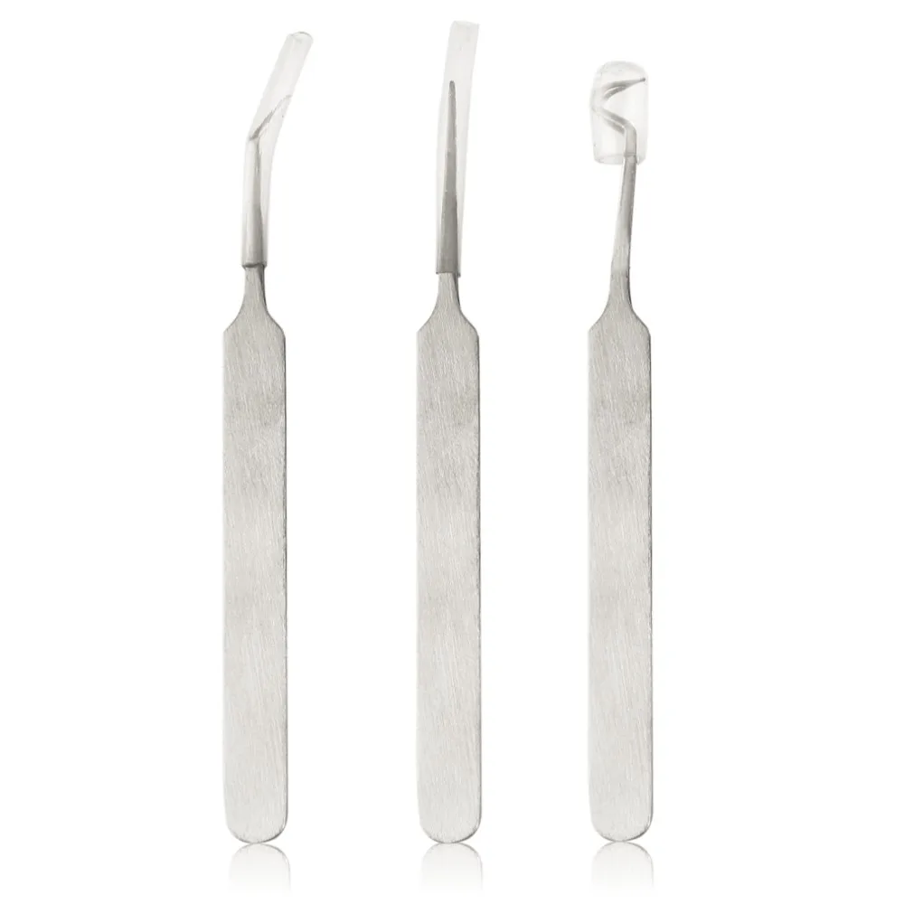 

new face massager 3 pcs/set Acne Needle Tweezers Blackhead Pimples Removal Pointed Bend Gib Head Comedone Acne facial massage