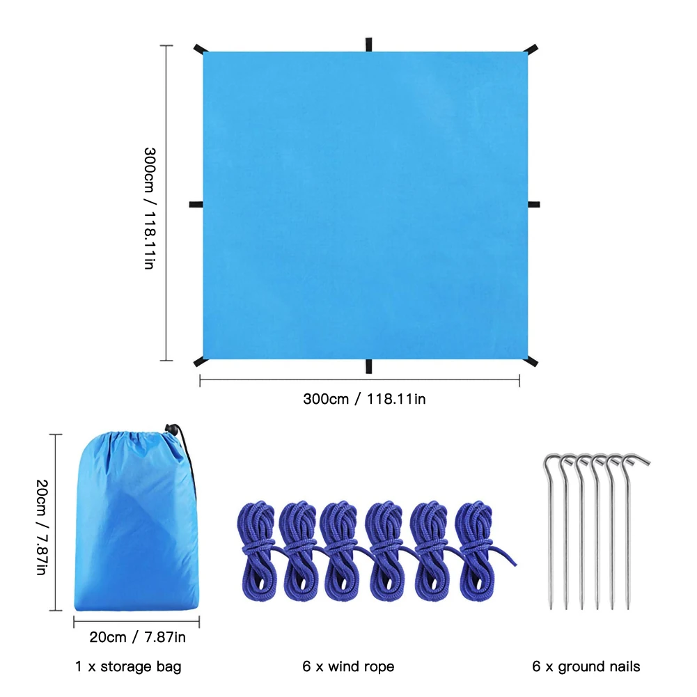

Awning Waterproof Tarp Tent Shade Ultralight Garden Canopy Sunshade Outdoor Camping Hammock Rain Fly Beach Sun Shelter