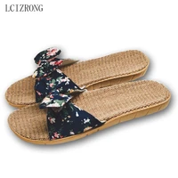 lcizrong summer 6 colors flax home slippers women slapping beach flip flops non slip house female family slippers
