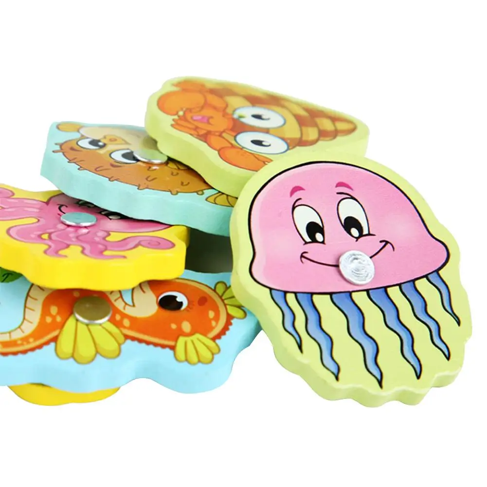 Магнитная рыболовная удочка с милым принтом развивающие игрушки для детей