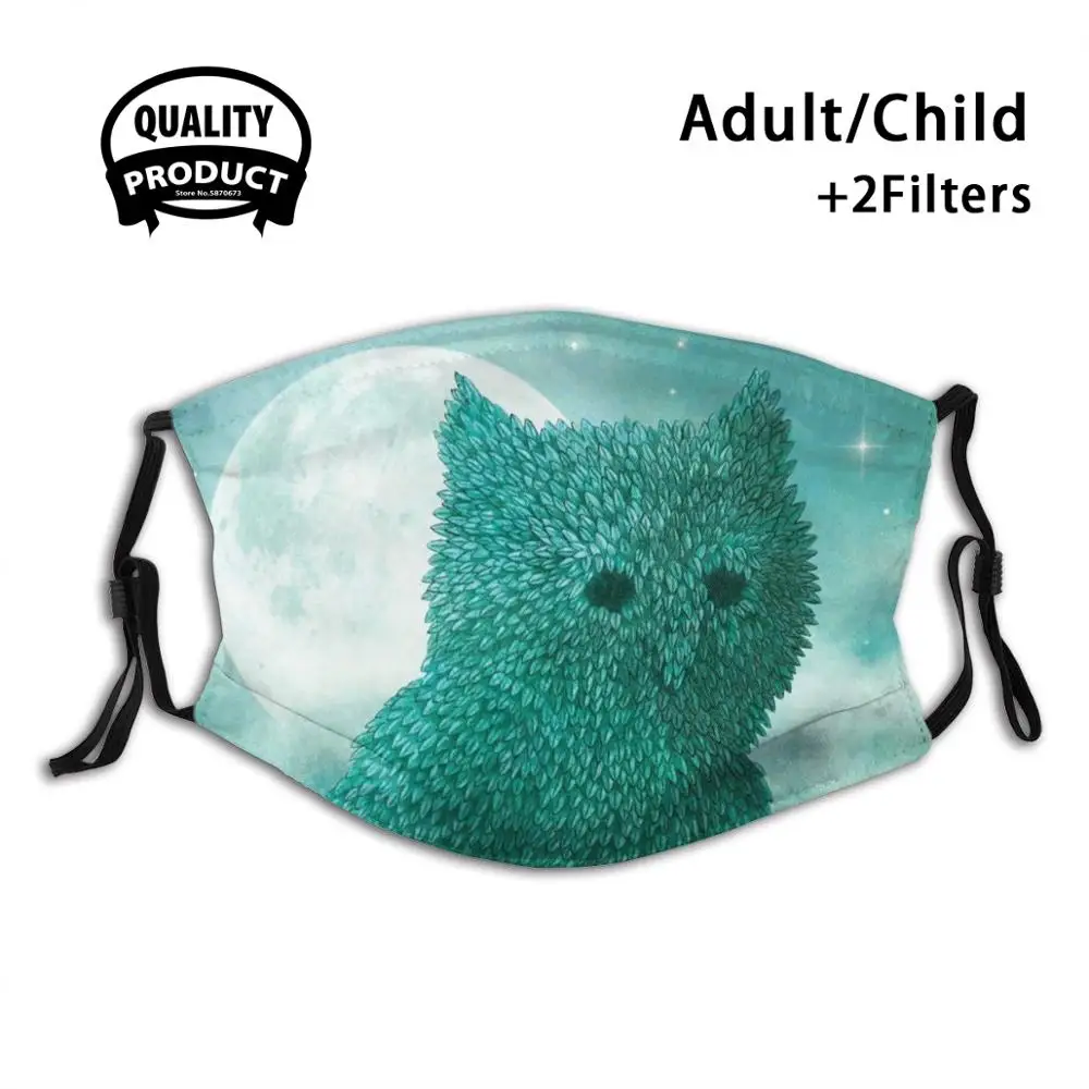 

The Night Gardener - Cover Fashion Mouth Masks Filter Adult Kids Face Mask Owl Tree The Night Gardener Night Moon Stars Topiary