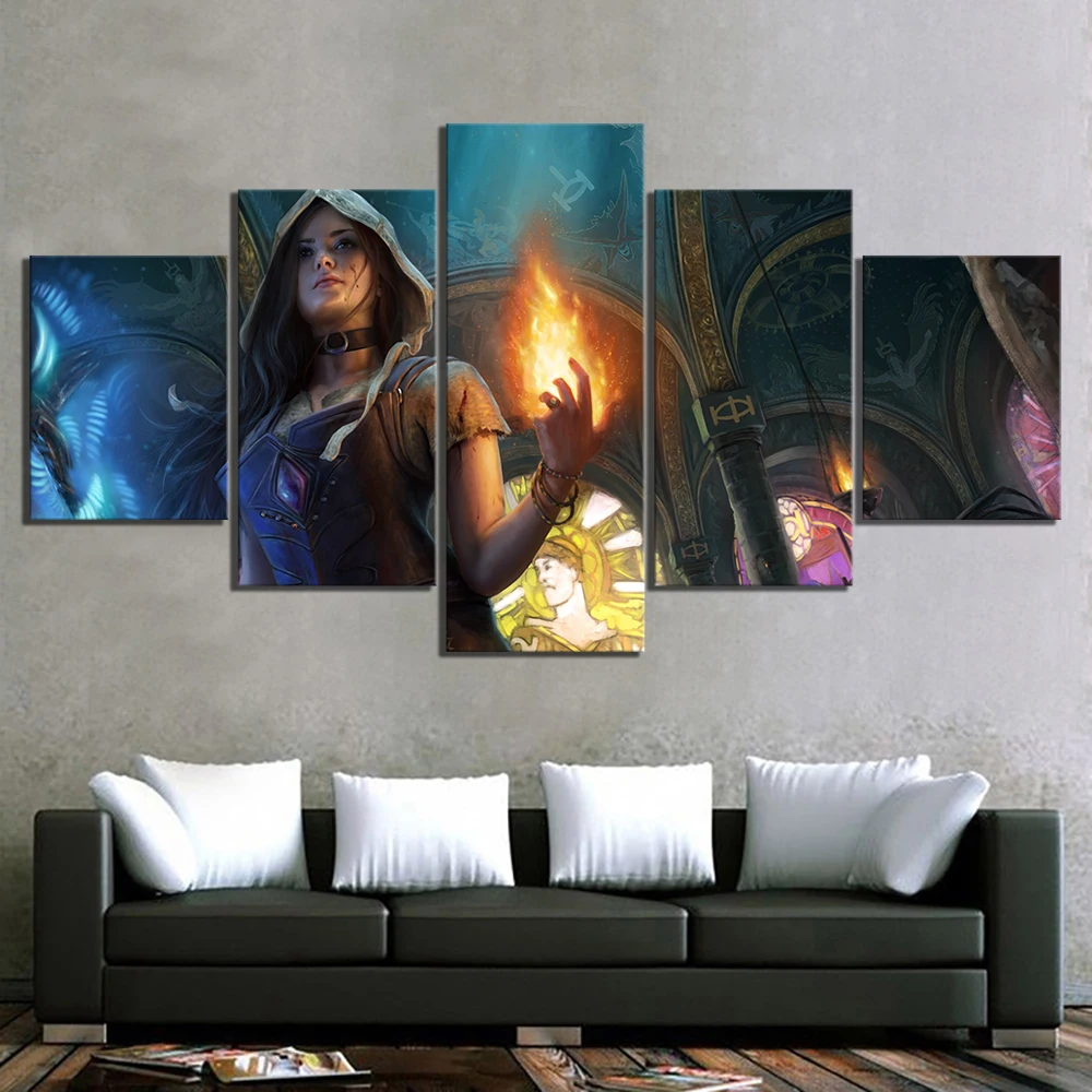Холст современная картина домашний декор 5 панелей на дорога изгнания видеоигры