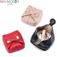 simple coin purse men women genuine leather casual small coin wallets brand change pocket earphone organizer pouch cool wallet