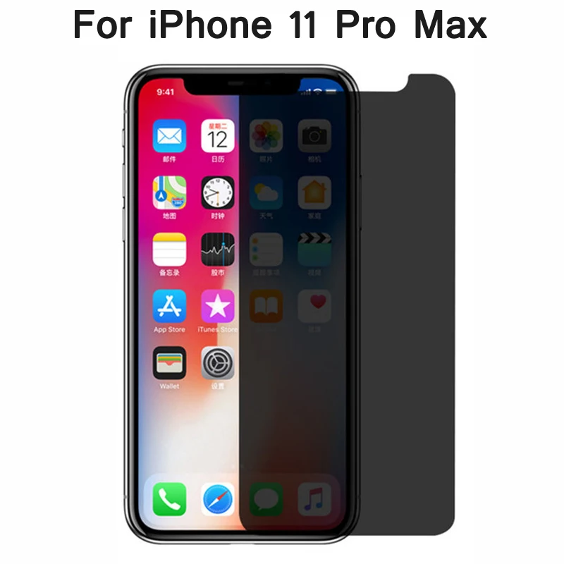 9H анти шпион Пип блики конфиденциальности защита экрана для iPhone X XS Max 11Pro Max 6 6s 7 8 Plus 8 Plus Закаленное стекло пленка - Цвет: for iPhone 11Pro Max