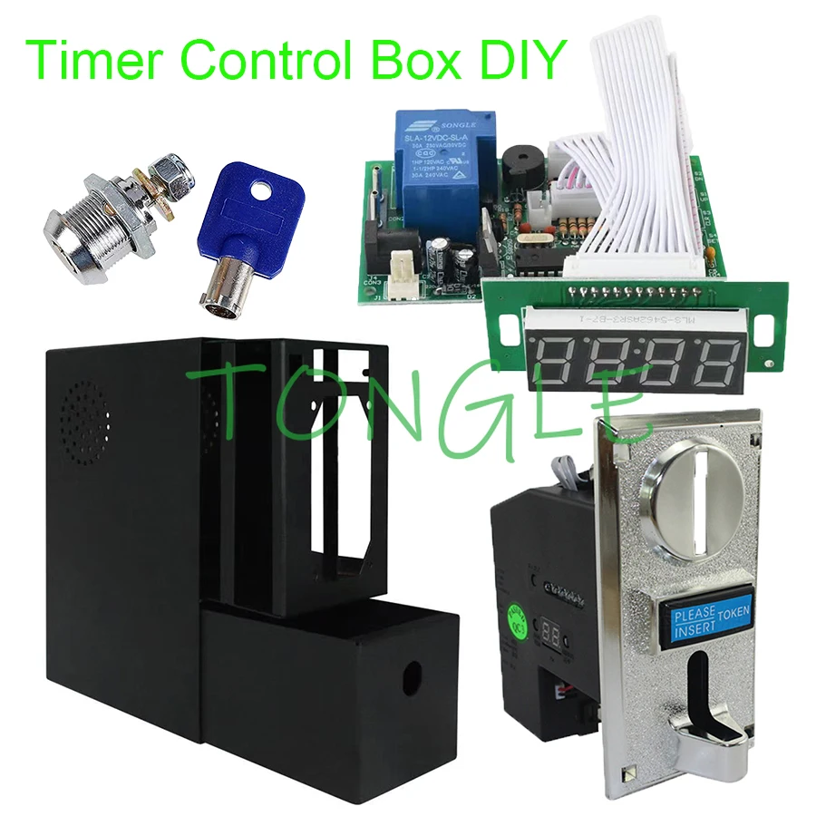 Arcade Kit 616 Multi Coin Acceptor Selector JY 15B Timer Board Time Control Metal Empty Cash Box for Washing Machine