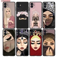 arabic hijab girl queen silicone cover for apple iphone 13 12 mini 11 pro xs max xr x 8 7 plus 6 se phone case