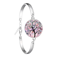 life tree art handmade bracelet glass dome cabochon jewelry tree of life simple style bangle women traveler gift