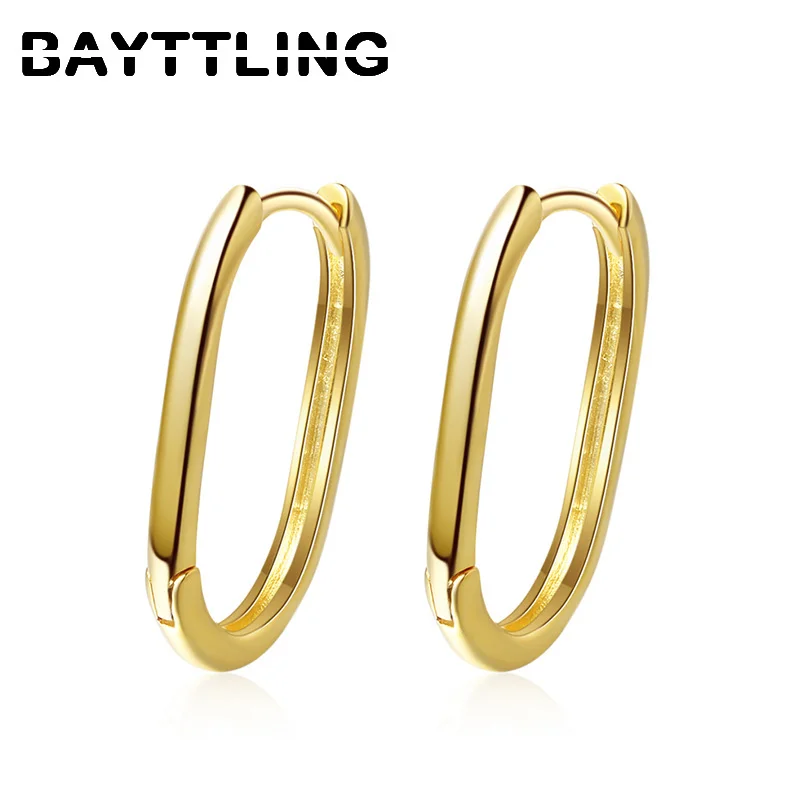 

BAYTTLING Hot Sale Silver ColorSimple Glossy Gold/Silver Circle Hoop Earrings For Women Fashion Earrings Gift Jewelry