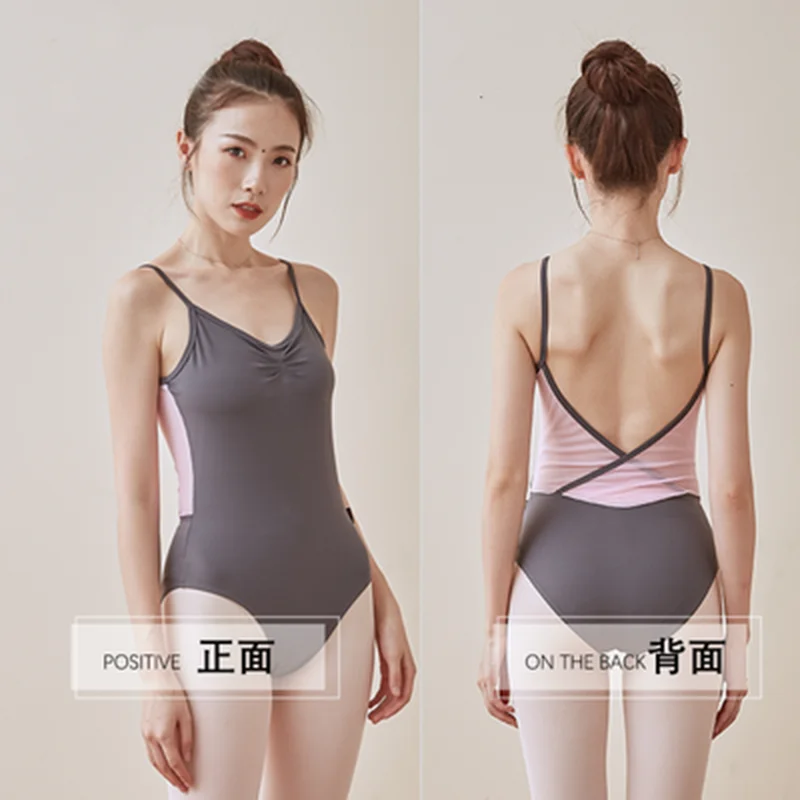 

Sexy Open Back Sleeveless Camisole Ballet Leotards Adult Girls Spandex Gymnastics Leotard Practice Clothes Ballerina Bodysuit