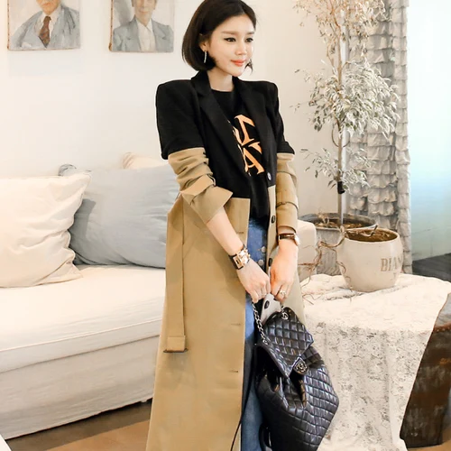 Ветровка женская с длинным рукавом на шнуровке оверсайз в Корейском стиле осень