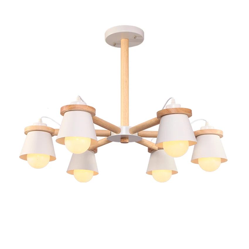 Скандинавские деревянные потолочные светильники черно-белые современные для