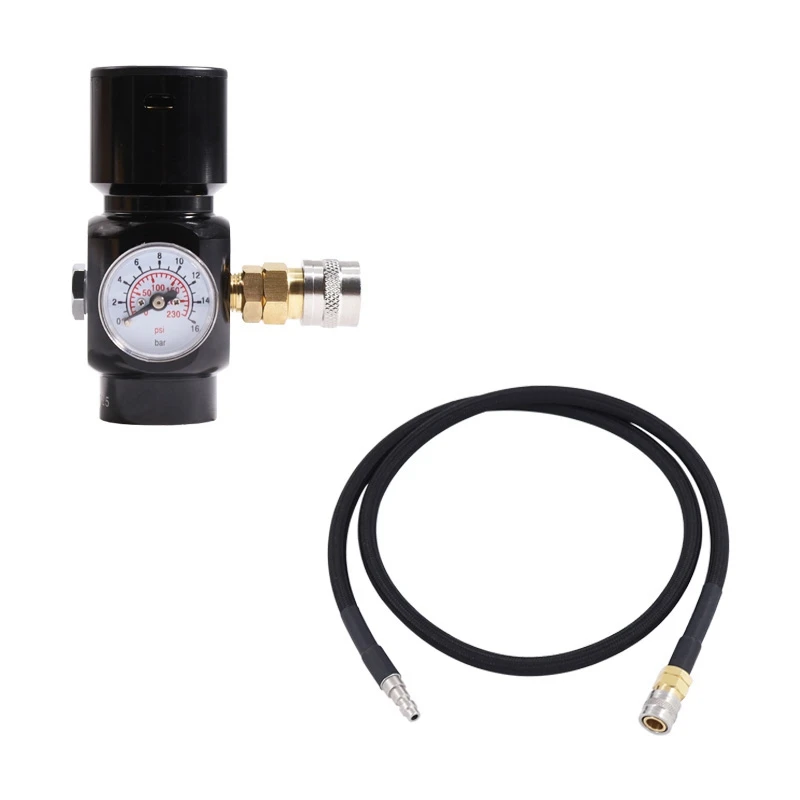 

Mini CO2 Regulator For Pneumatic Tools Including Nailers, Staplers 0-130Psi With Remote Hose