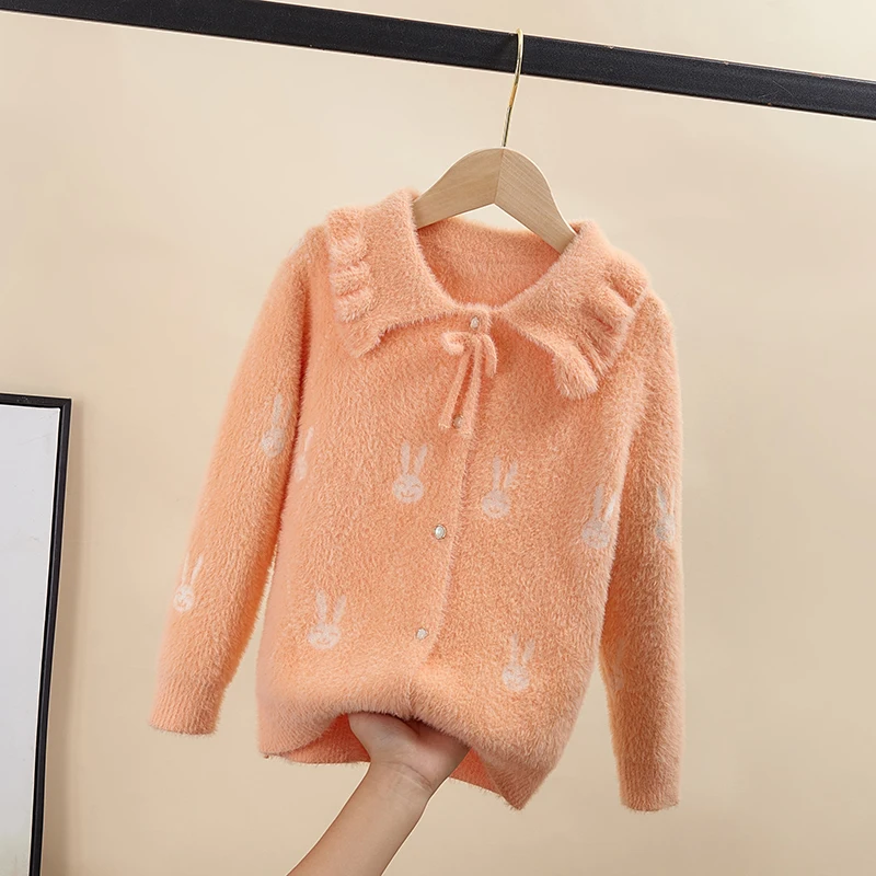 Girl sweater for 2020 new autumn/winter Mink wool Long sleeve Hedging knitting Shirt |