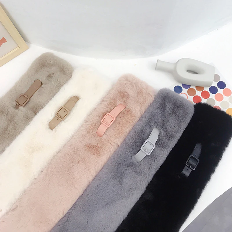 Милый розовый плюшевый снуд из искусственного меха шарф воротник накидка шали