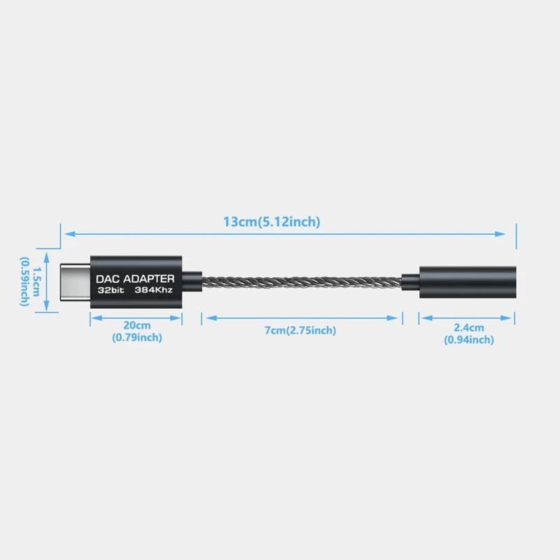 Кабель-Переходник USB C на 3 5 мм адаптер для подключения наушников Hi-Fi 384 кГц/32Bit типа