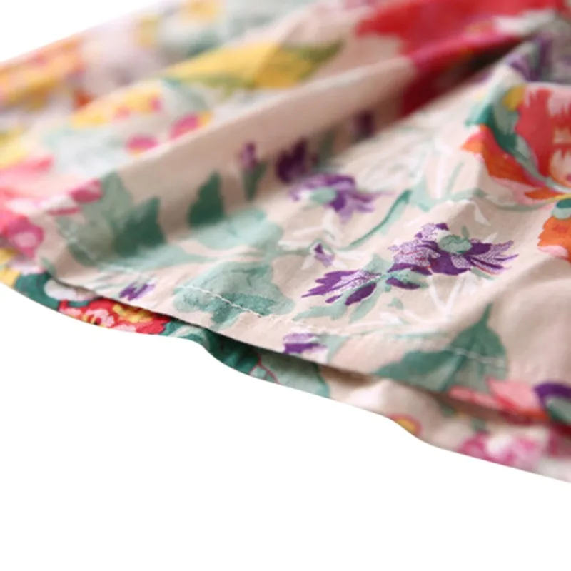 Детская одежда блузки для маленьких девочек с цветочным рисунком расклешенные