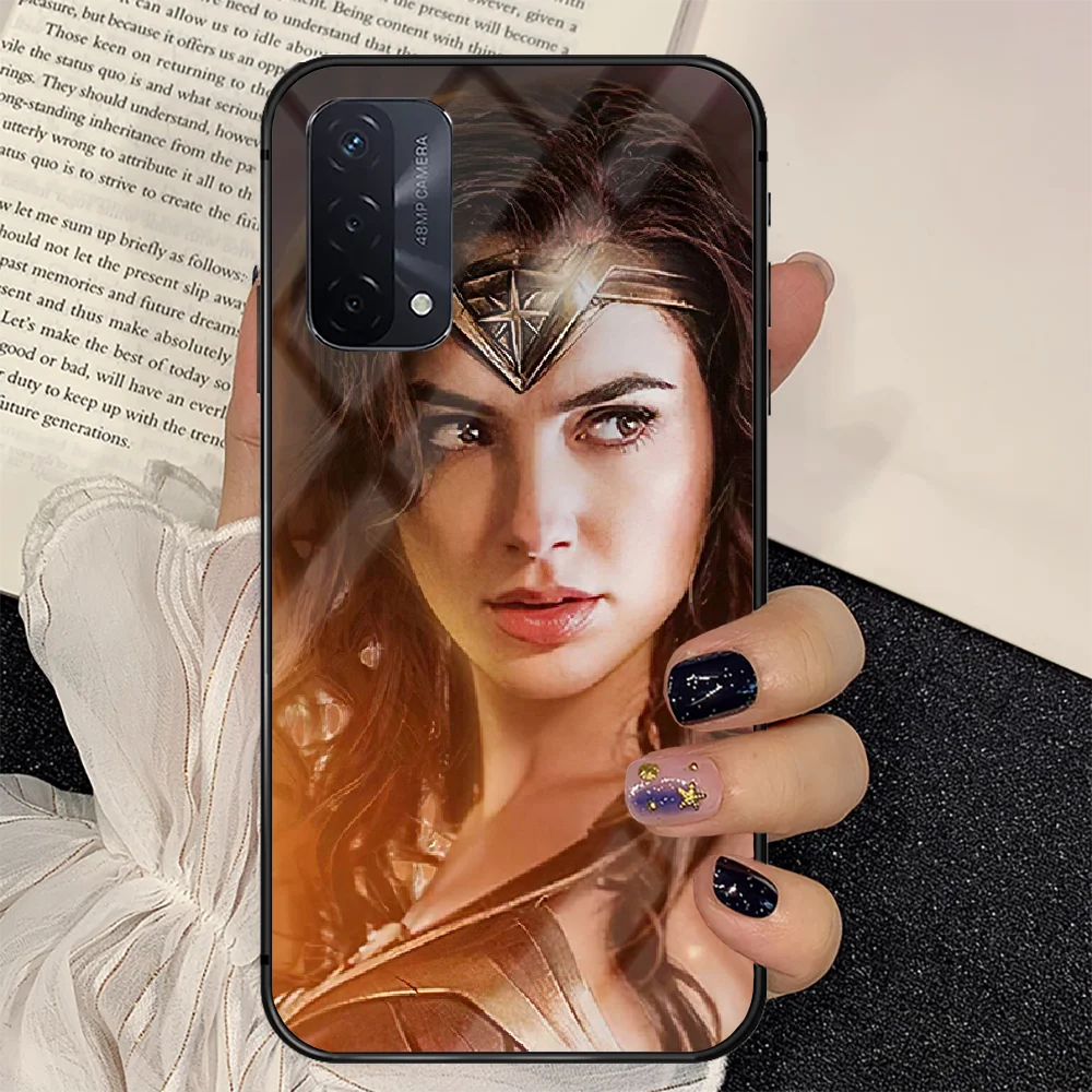 

Wonder Super Woman Phone Tempered Glass Case Cover For oppo realme find a x c xt gt 2 53 3 6 7 50 11 Pro lite 5g Black Etui