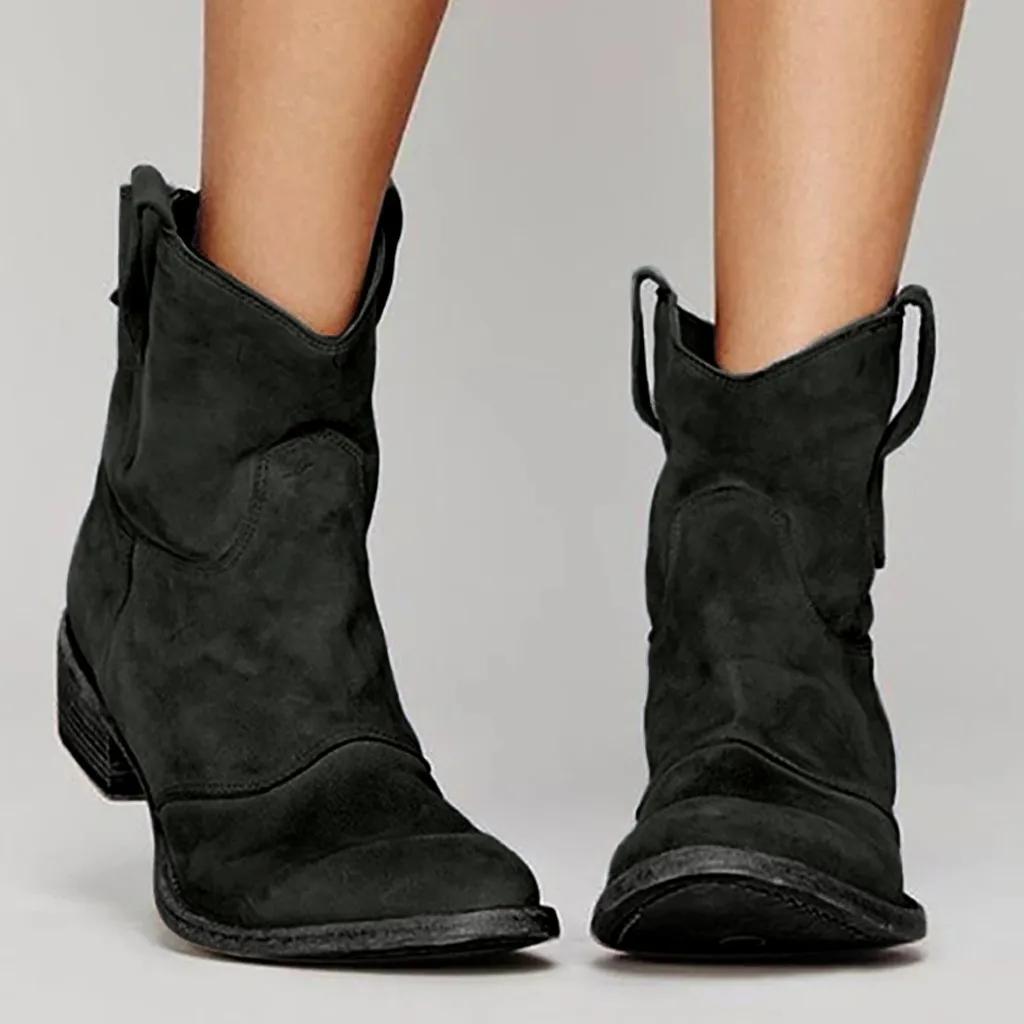 Женские ботинки Модная повседневная женская обувь Замшевые на молнии Зимние