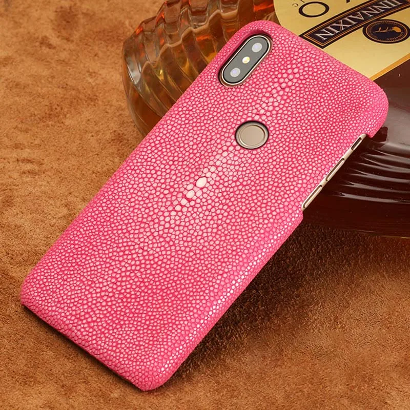 Rose red Чехол для телефона чехол для Xiaomi mi 5s 6 8 9 A1 A2 lite Max 2 3 mi x 2s натуральный жемчуг рыбья кожа для Redmi Note 4 4x 4A 5 Plus - Цвет: Rose red