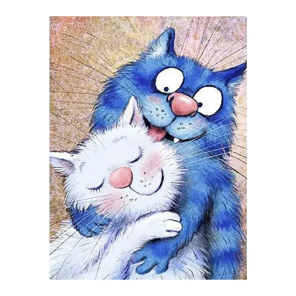 

Животное, мультяшная кошка, парная Алмазная картина, круглая, полная дрель, Nouveaute, сделай сам, рукоделие, мозаика, вышивка, 5D, вышивка крестом, ...