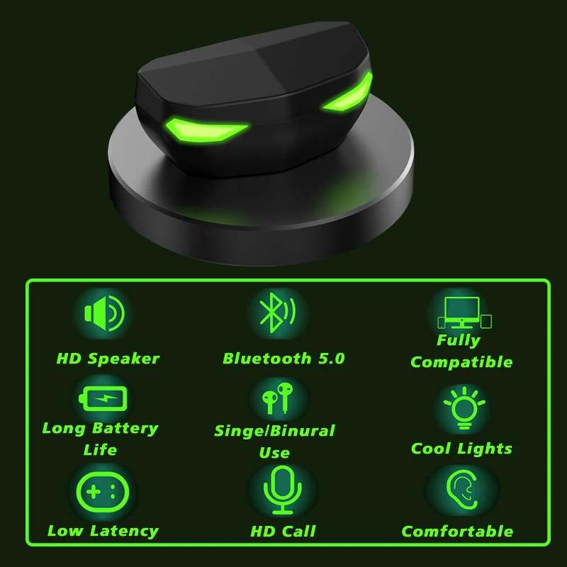 Anomoibuds Gaming Earbuds 65ms Low Latency TWS Bluetooth Earphone with Mic Bass Audio Sound Positioning PUBG Wireless Headset |