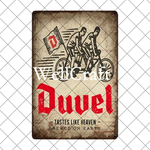 [WellCraft] Duvel пиво оловянные плакаты Картина декор для паба WX-7