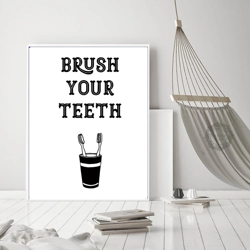 

Flush Toilet Note Wash Your Hands Poster Black And White Modern Canvas Painting Wall Art Print Modular Picture bilder cuadros