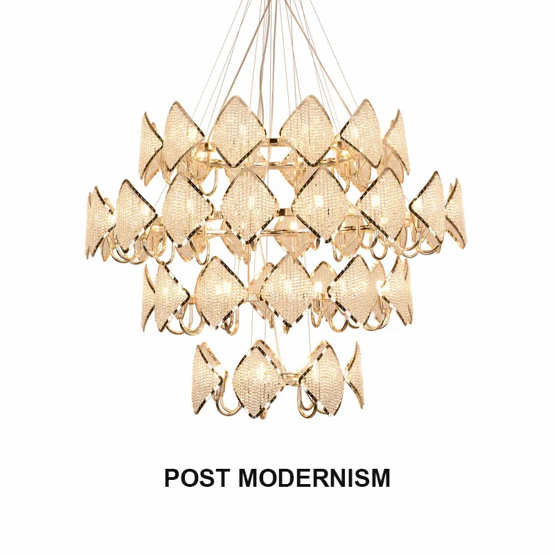 Современные роскошные виллы светодиодные подвесные светильники Хрустальные для