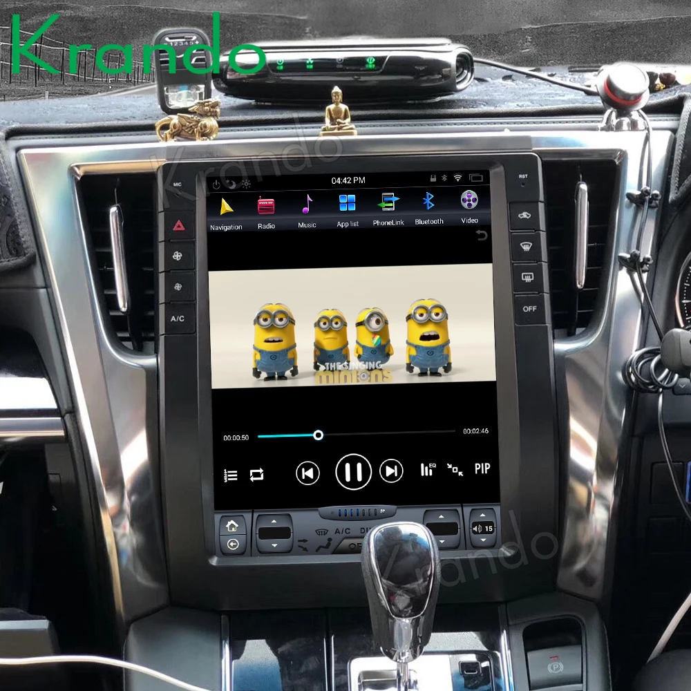 Вертикальный Автомобильный мультимедийный проигрыватель Krando на базе Android 9 0 carplay