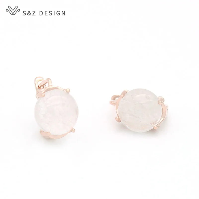 S&ampZ дизайн моды 585 розового золота цвет винтажные вокруг природного камня висят