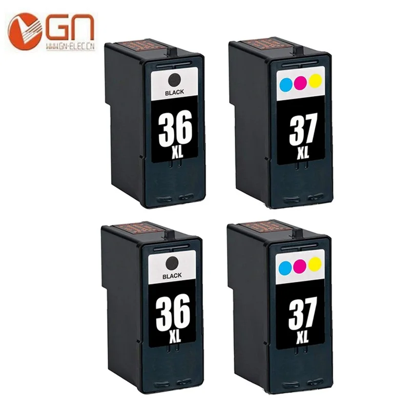 GN 2 шт. в упаковке для 36xl 37xl для Lexmark 36, 37, чернильные картриджи для Lexmark X3650 X4650 X5650 X5650es X6650 X6675 Z2420 принтер - Цвет: 4pk