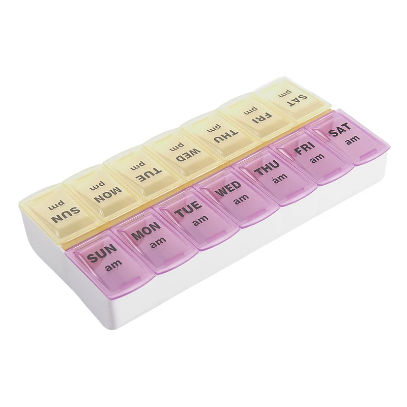 Pink yellow Портативный чехол для лекарств дорожный контейнер для таблеток мешочек для багажа Органайзер аксессуары для путешествий диспенсер для таблеток разветвители для упаковки - Цвет: Pink yellow