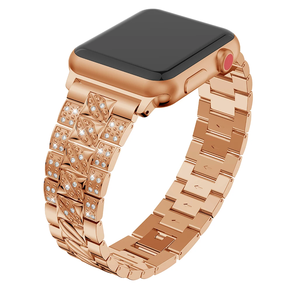 

Jewelry Diamond Fashion Bracelet for Apple Watch 6 Band Series SE/6/5/4/3/2 Women Elegant Metal Strap for iWatch 44/40mm 42/38mm