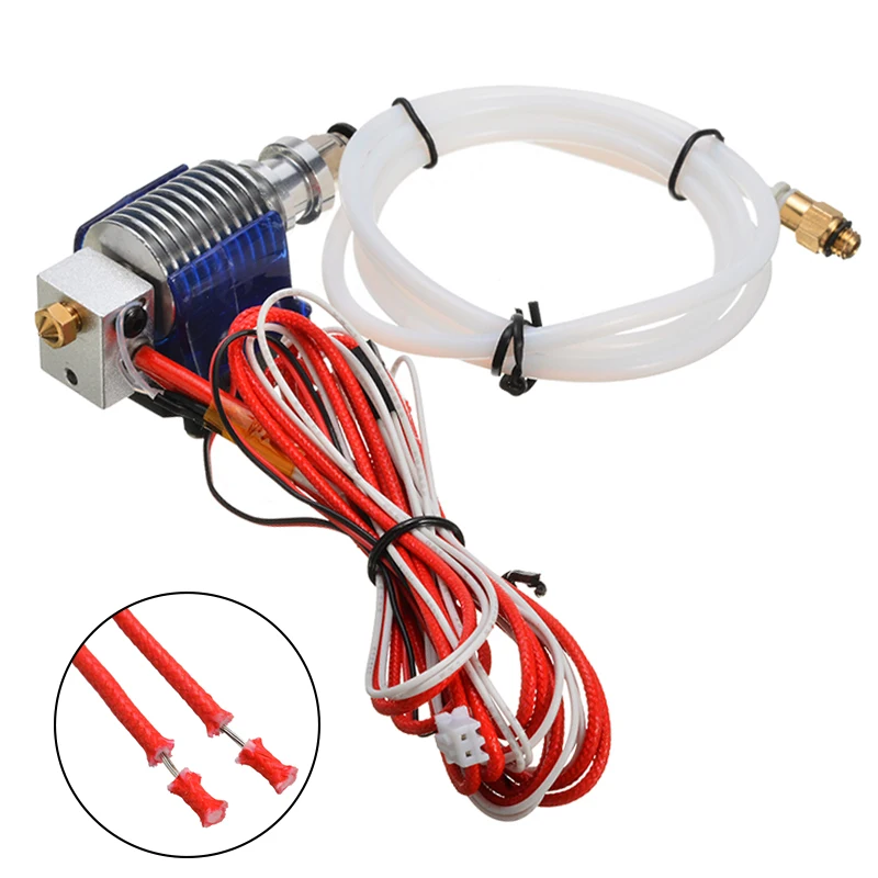 

12V 40W 3D Printer E3D V6 J-head Hotend with Cooling Fan 100cm PTFE Hose Kit for 1.75mm Filament Bowden Extruder 0.4mm Nozzle