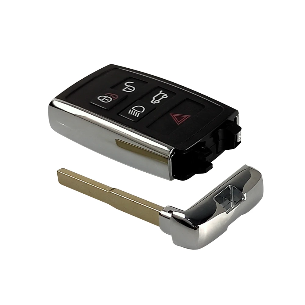 OkeyTech для Jaguar Xf Xk Smart Key Shell Cover Holder Fob 5 Button со вставкой Blank Blade Metal Has Text|Ключ от авто| |